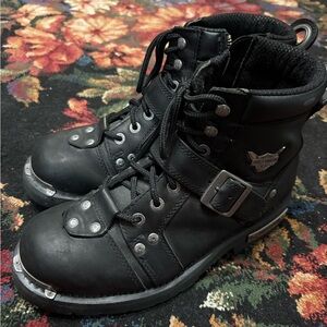 Harley-Davidson Black Leather Motorcycle Boots